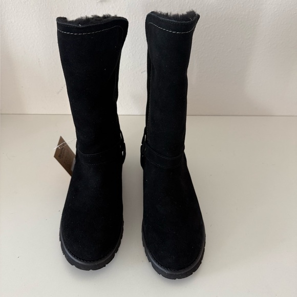 🆕BEARPAW “Cheyenne” suede moto black boots (rain & water repellent) NWT size: 8M - Picture 2 of 8